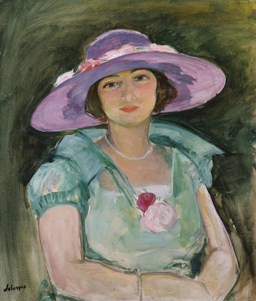 Ritratto di Marthe Lebasque in un cappello viola, 1925